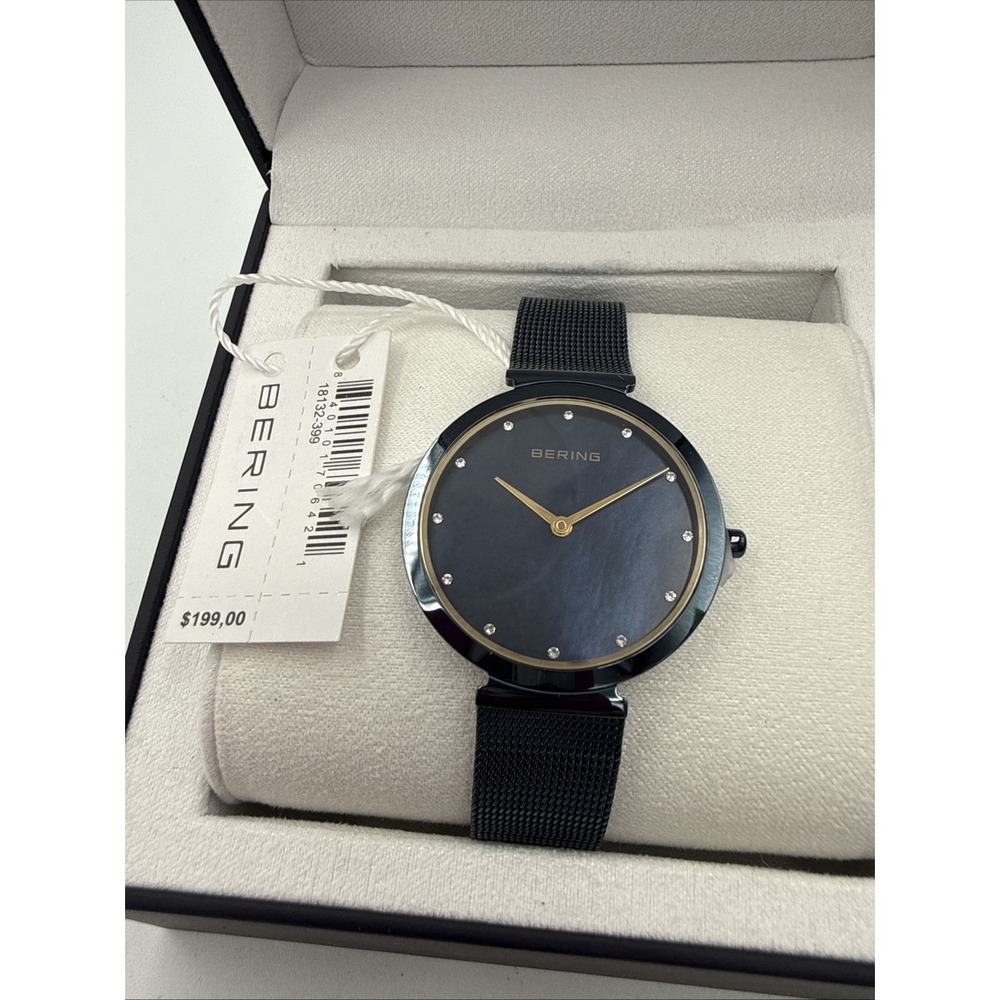 Bering Classic 18132-399 Women  Crystal Accent Blue MOP Dial Watch MSRP $199